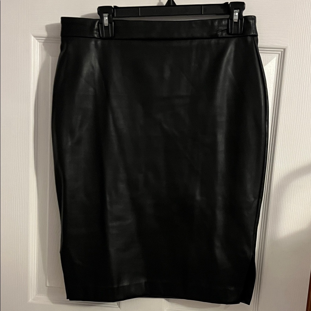 Black Faux Leather Skirt